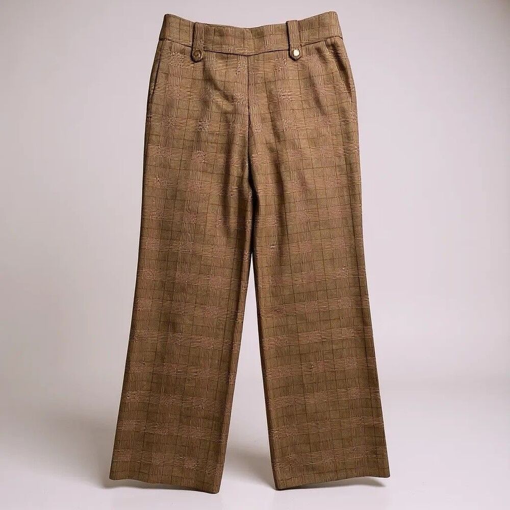 Mossimo Vtg Y2K Plaid Bootcut Dress Pants BrownTan Womens 4